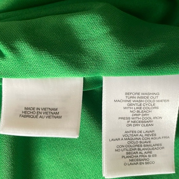 Anne Klein green faux wrap long sleeve dress sz S - Picture 5 of 6